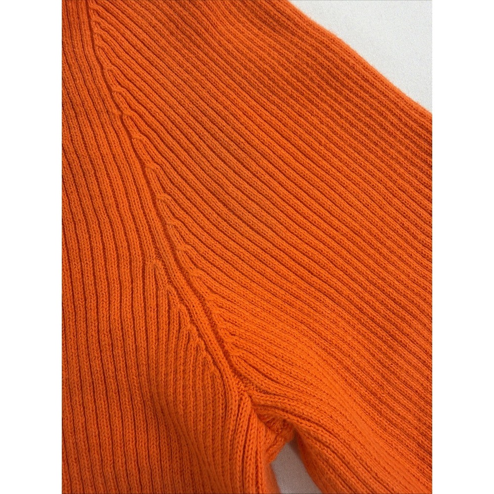 Lauren Ralph Lauren Turtleneck Sweater Women's L Orange Ribbed Knit - Picture 10 of 11
